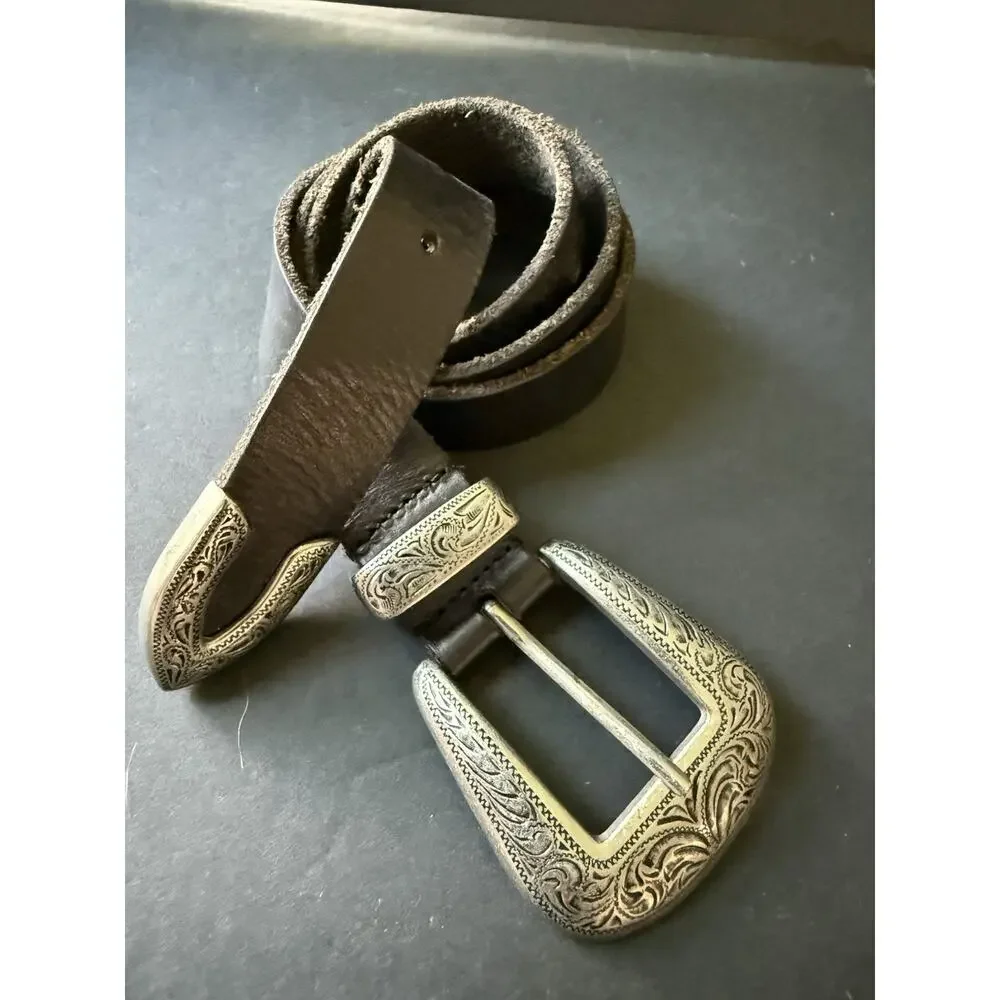 Vintage Urban Outfitters Leather Western Belt Black Unisex Southwestern Size M